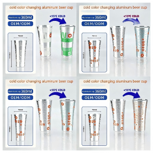 Cangkir Bir Aluminium Berubah Warna Dingin