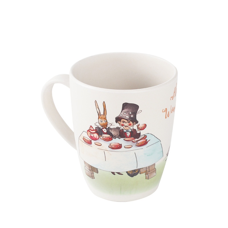Mug Kopi Serat Bambu 450ml Kustom Dengan Pegangan