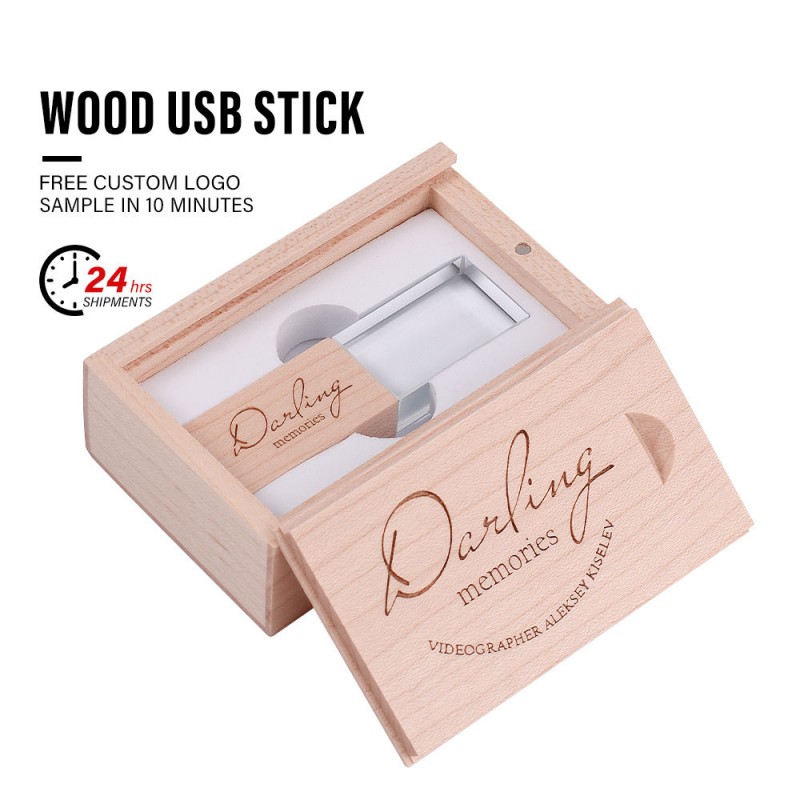 Flash Drive USB Kayu Kristal Kustom