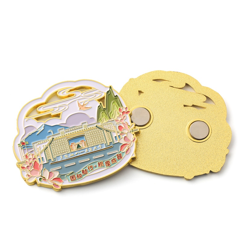 Magnet Kulkas Enamel Logam Kustom