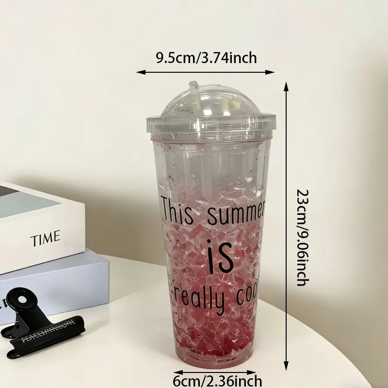 Gelas Plastik Minuman Dingin Dinding Ganda yang Menyenangkan