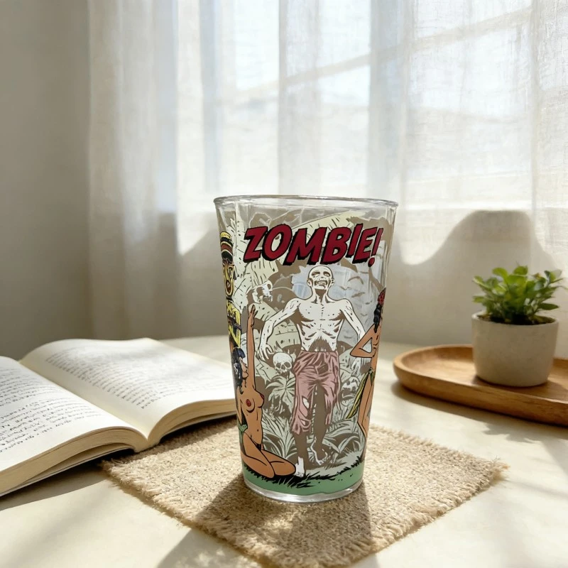 Vintage Zombie Comic Print Pint Glasses