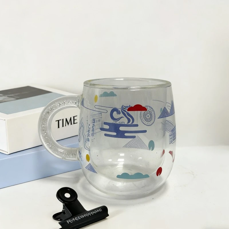 Custom Commemorative Double Wall Glass Mug