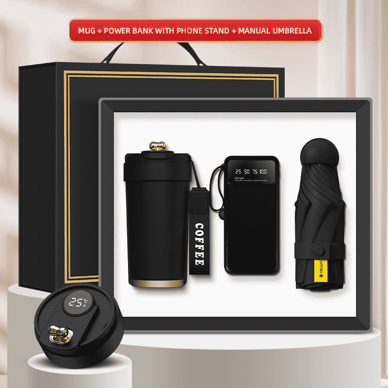 Logo Kustom 3-in-1 Kotak Hadiah Mug Power Bank Payung Mini