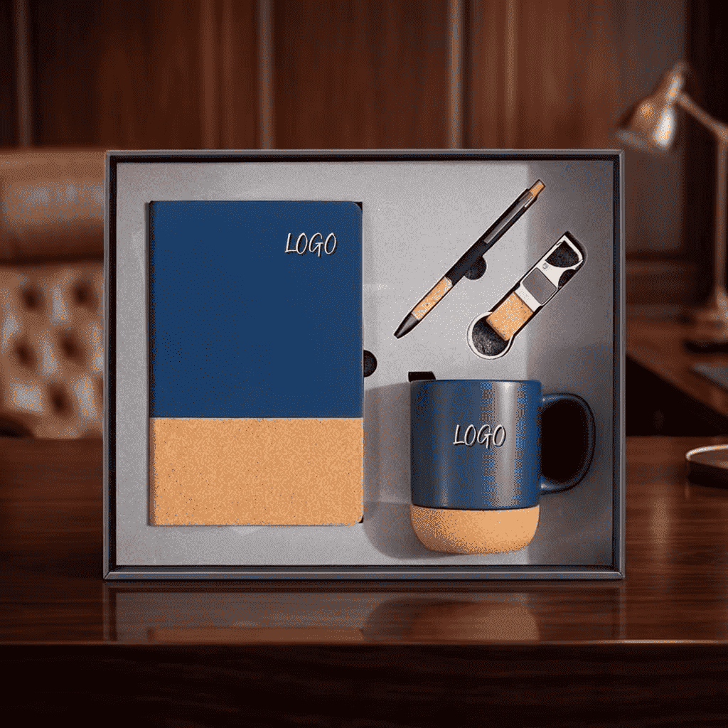 Set Kado Perusahaan Aksen Gabus Premium