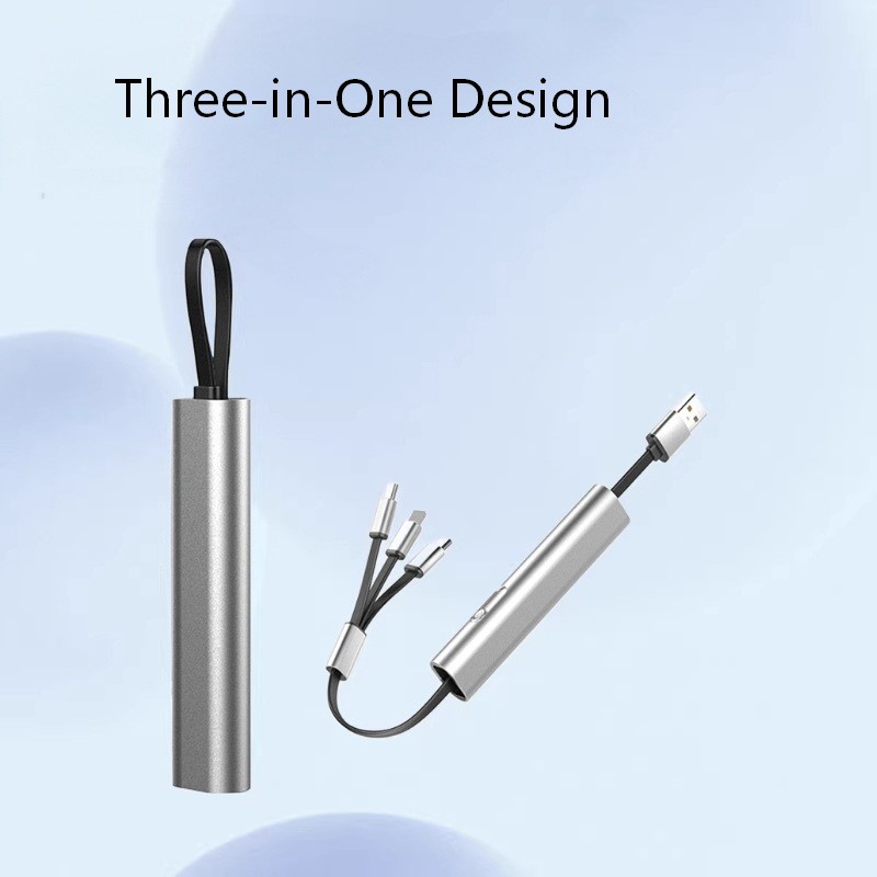 Kabel Pengisi Daya Multi USB 3 in 1 yang dapat ditarik