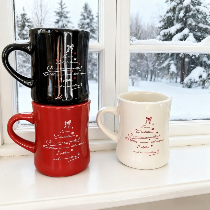 Mug Kopi Keramik Logo Kustom Berbentuk Pinggang